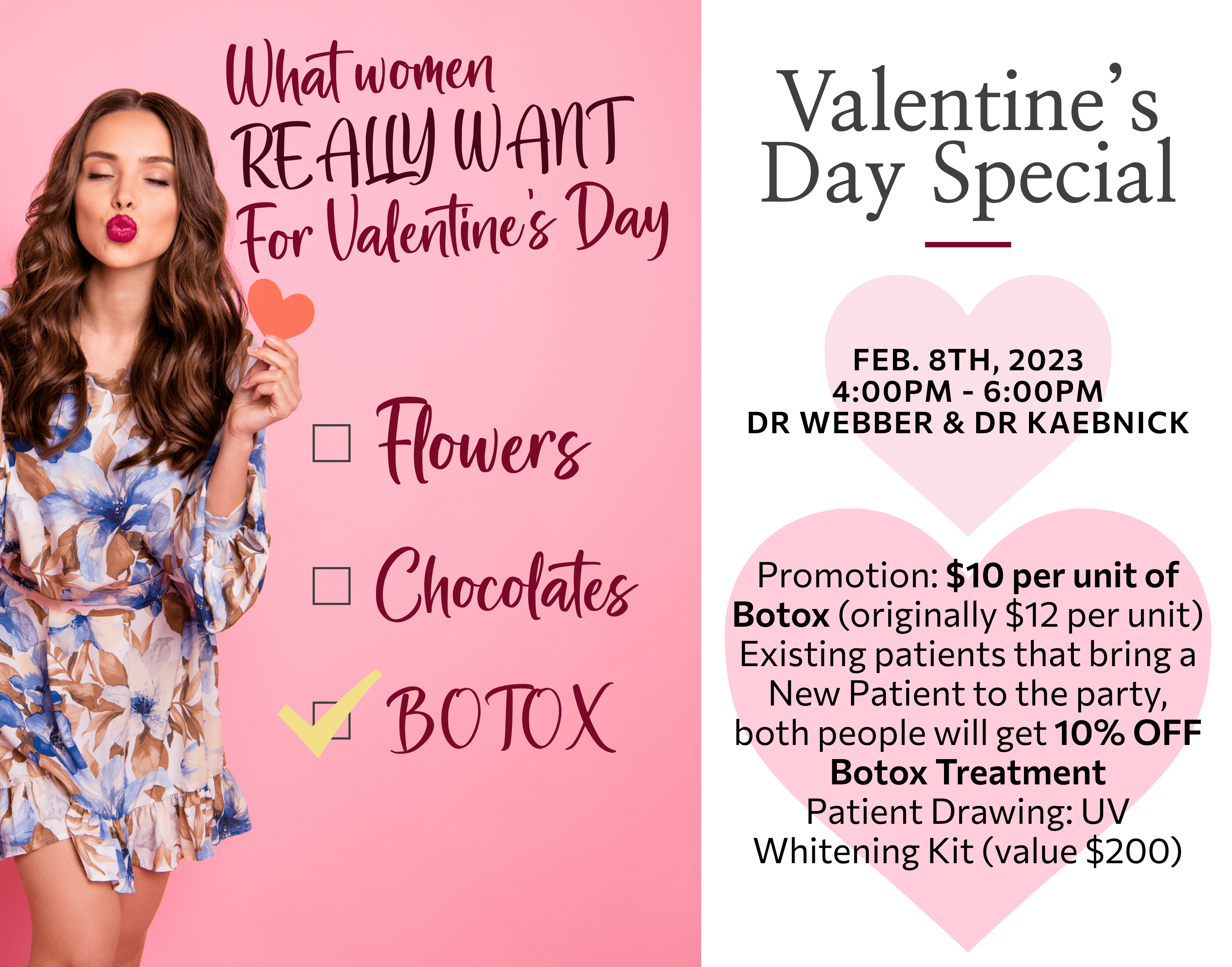 Flyer for BOTOX as a Valentine's Day present